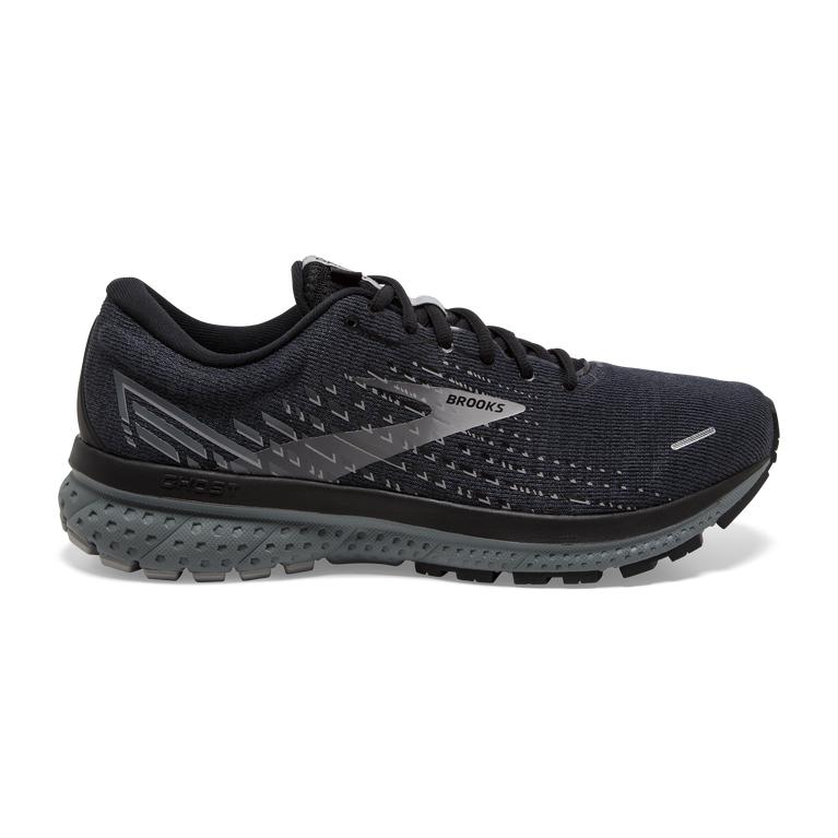 Brooks Ghost 13 Road Running Shoes - Men's - Black/Grey/Silver/Stormy (96802-WUMI)